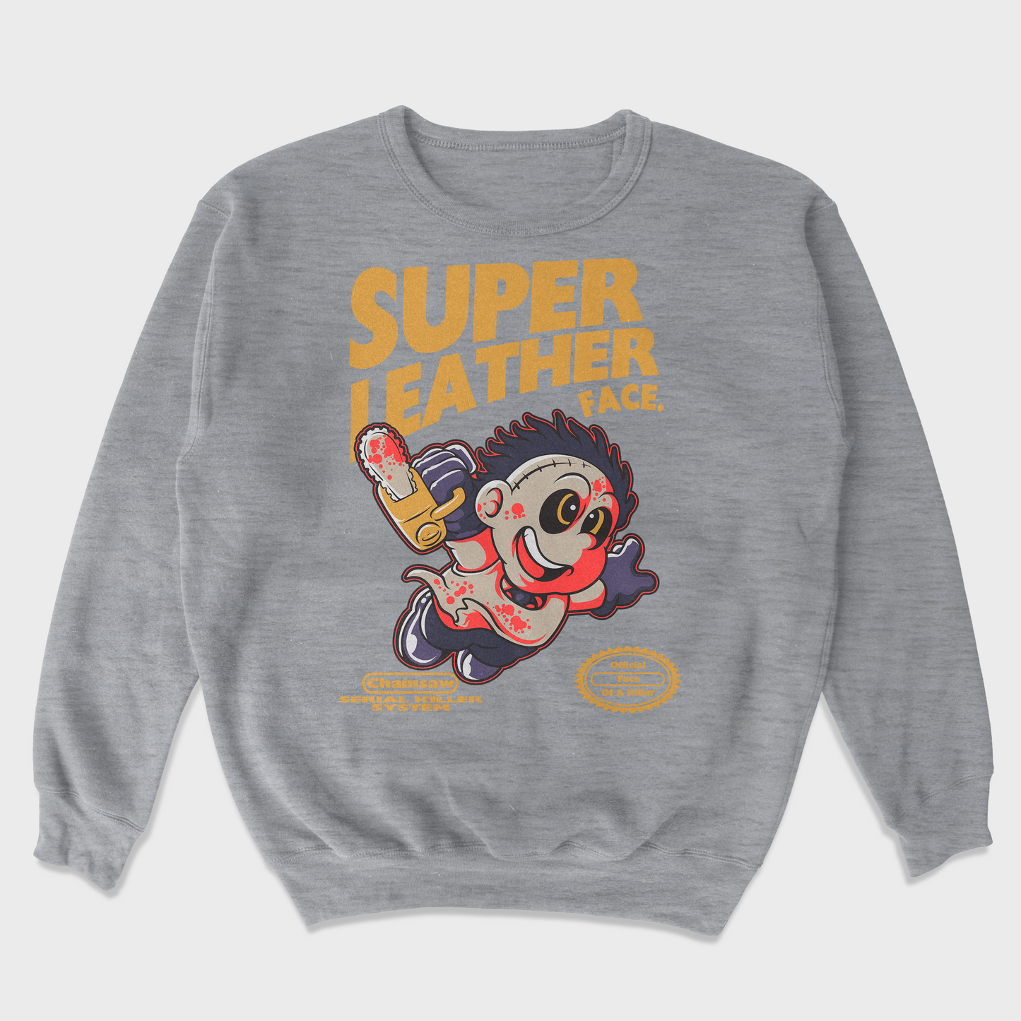 Moletom Gola Redonda Unissex Super Mario Leather Face