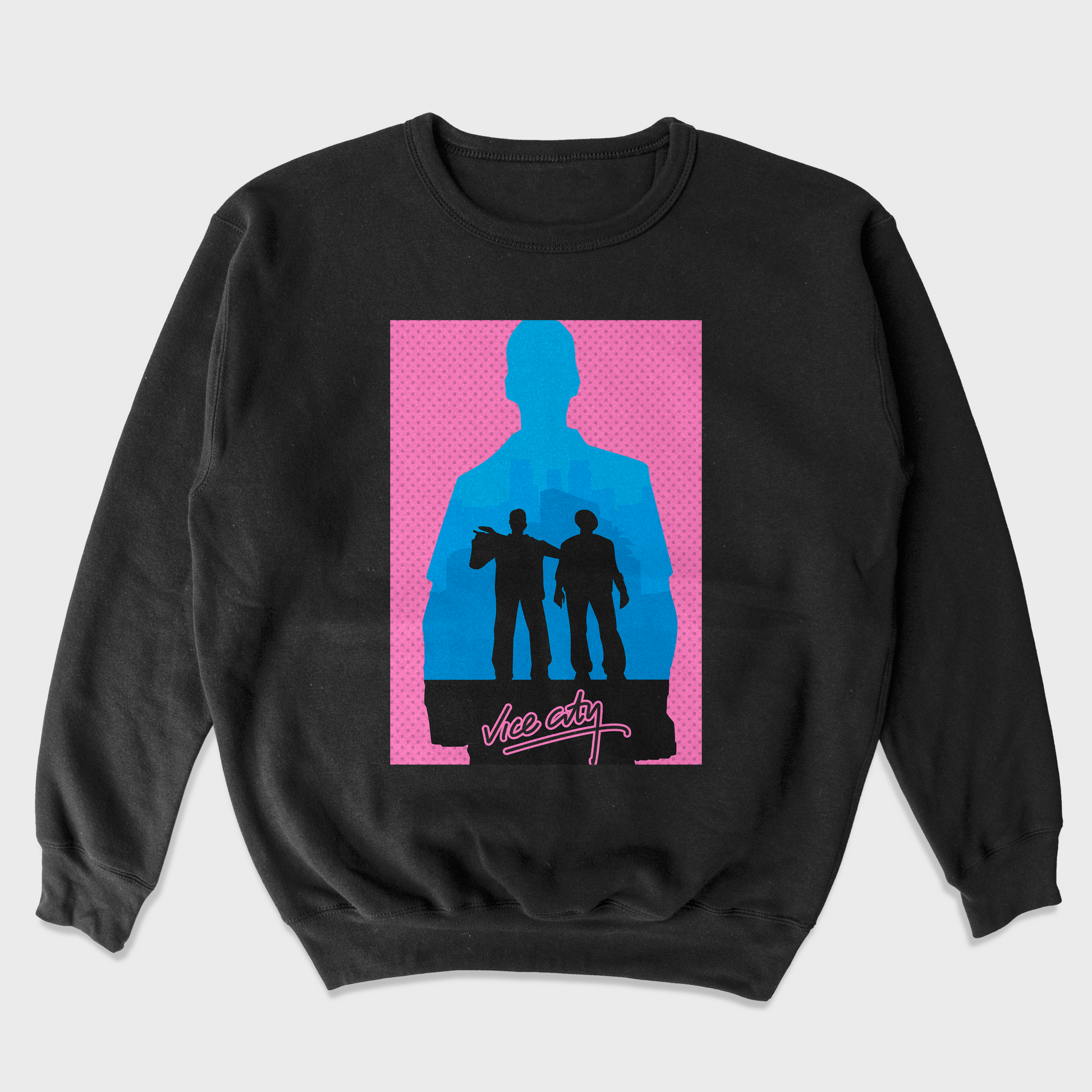 Moletom Gola Redonda Unissex GTA Game Vice City Preto