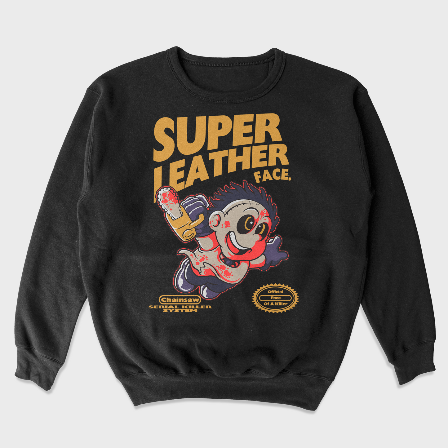 Moletom Gola Redonda Unissex Super Mario Leather Face