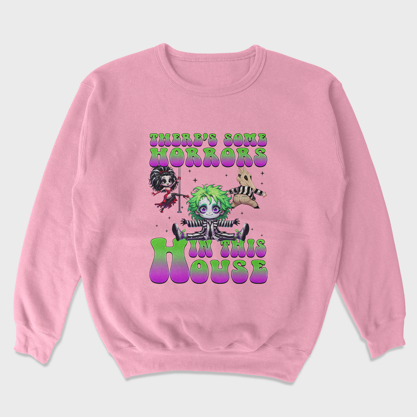 Moletom Gola Redonda Unissex Beetlejuice There's Some Horrors