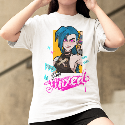 Camiseta Básica Unissex Jinx Arcane Branco