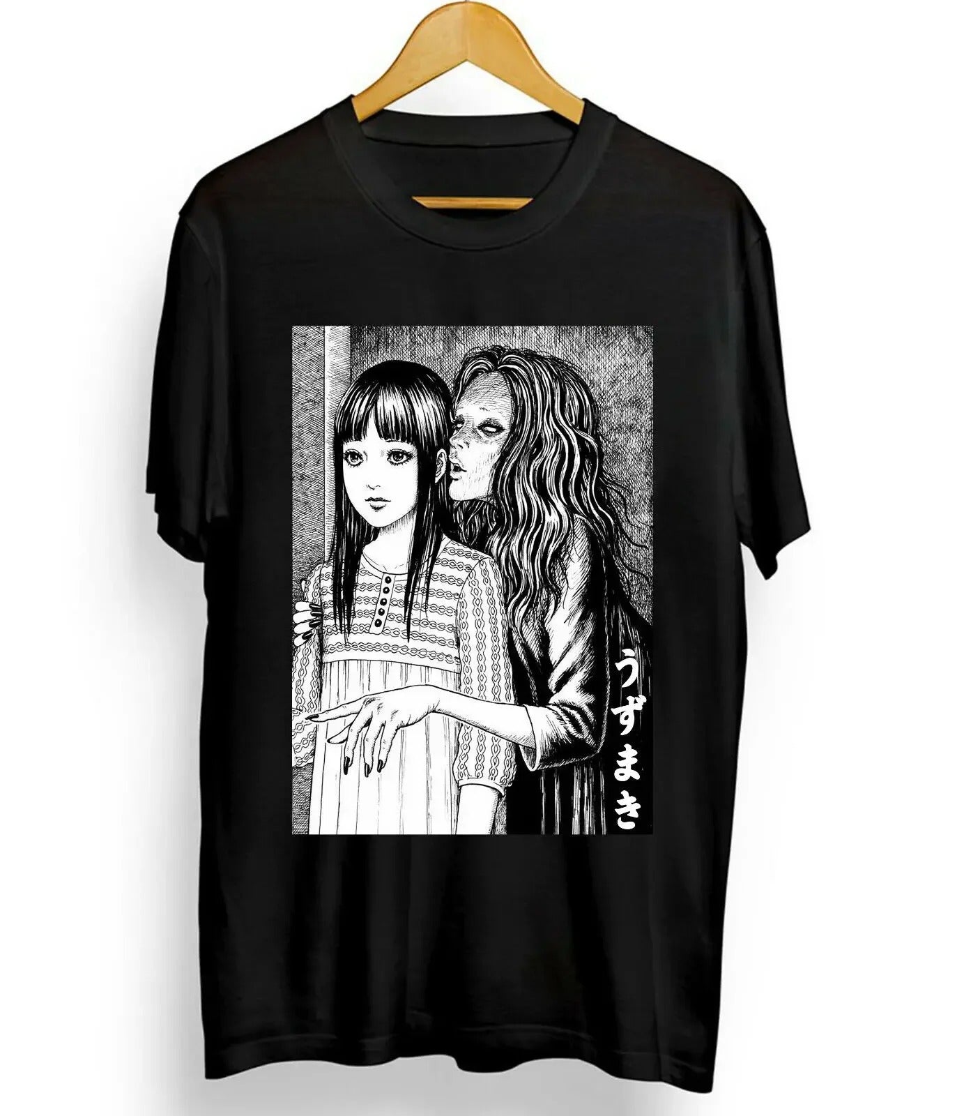 Camiseta Básica Unissex Junji Ito Ghost Anime Girl