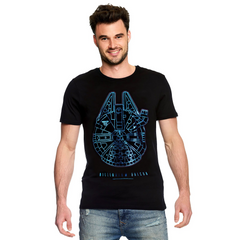 Camiseta Básica Unissex Star Wars Millennium Falcon