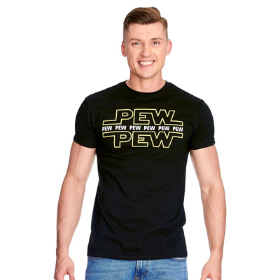 Camiseta Básica Unissex Star Wars Pew Pew Preto