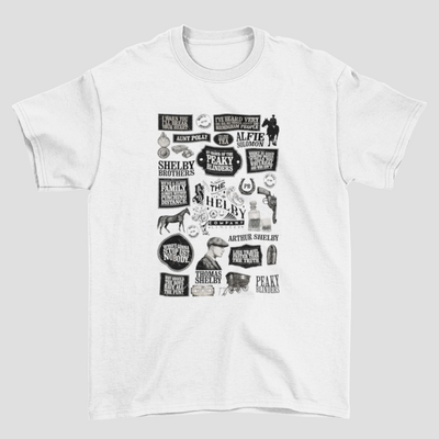 Camiseta Básica Unissex Peaky Blinders Icons Graphic