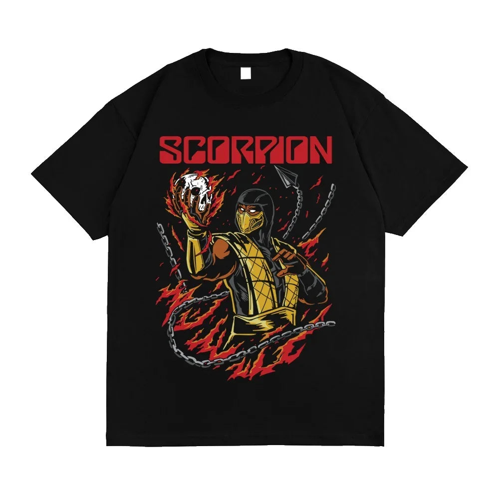Camiseta Básica Unissex Scorpion Mortal Kombat-PRETO