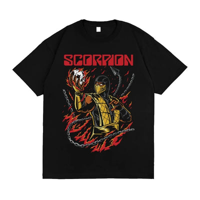 Camiseta Básica Unissex Scorpion Mortal Kombat-PRETO