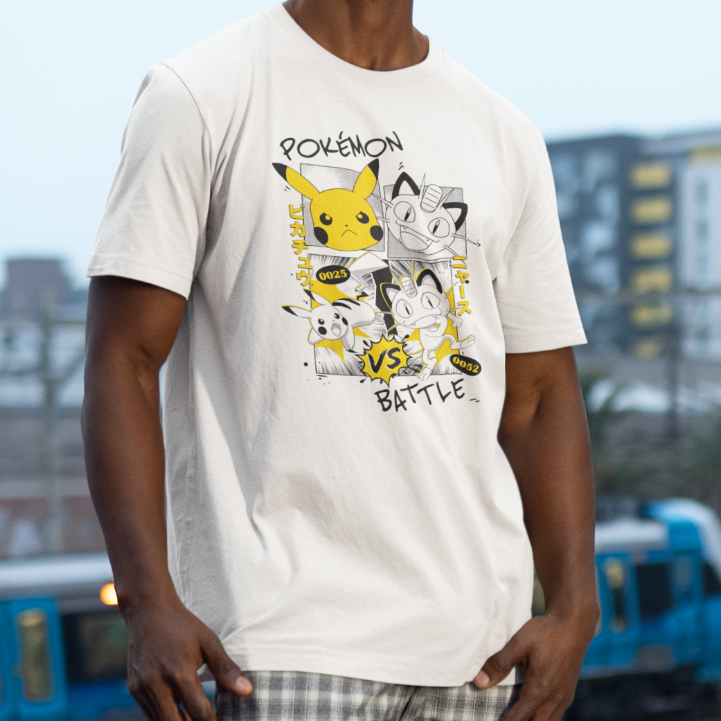 Camiseta Básica Unissex Pokemon Battle