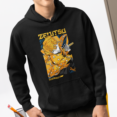 Moletom Canguru Demon Slayer Kawaii Zenitsu Chorão