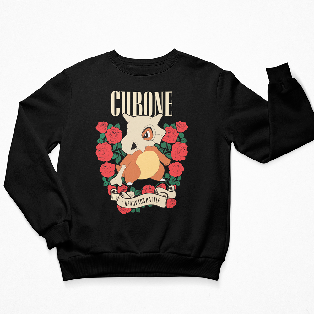 Moletom Gola Redonda Cubone Ready For Battle Cor preto