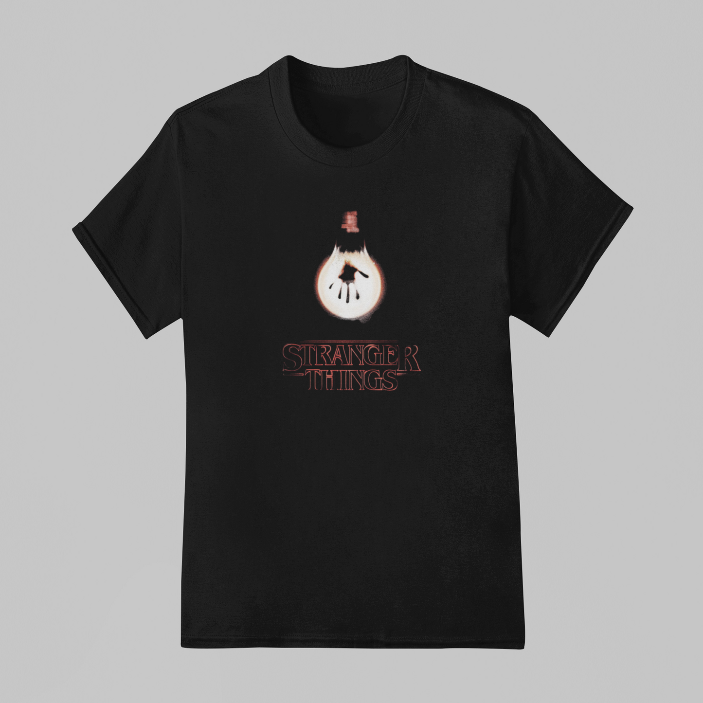 Camiseta Básica Unissex Stranger Things Logo Shine