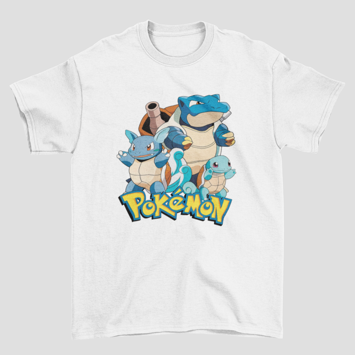 Camiseta Básica Unissex Pokemon Squirtle Evolution