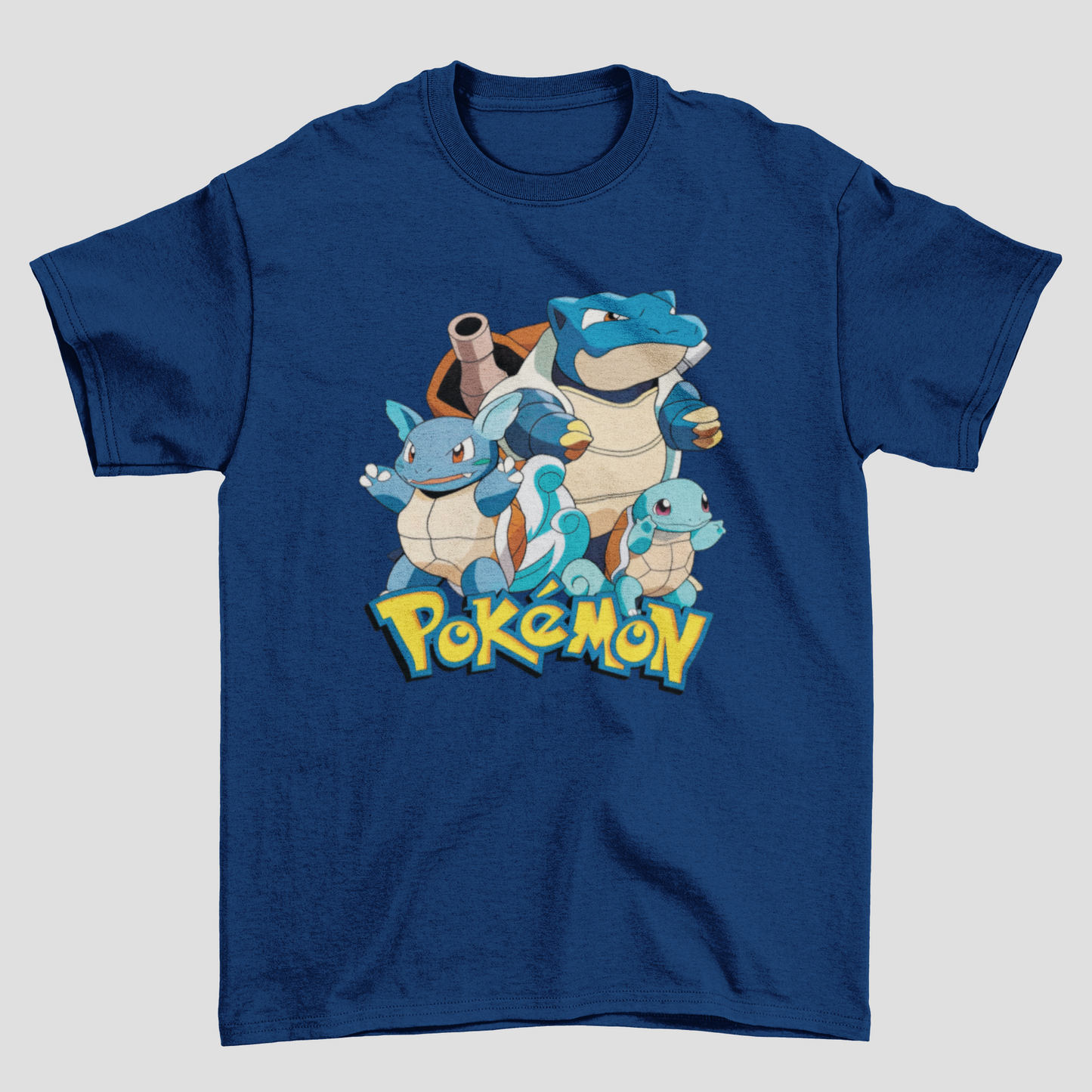 Camiseta Básica Unissex Pokemon Squirtle Evolution
