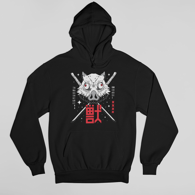Moletom Canguru Demon Slayer Inosuke Mascara Kanji