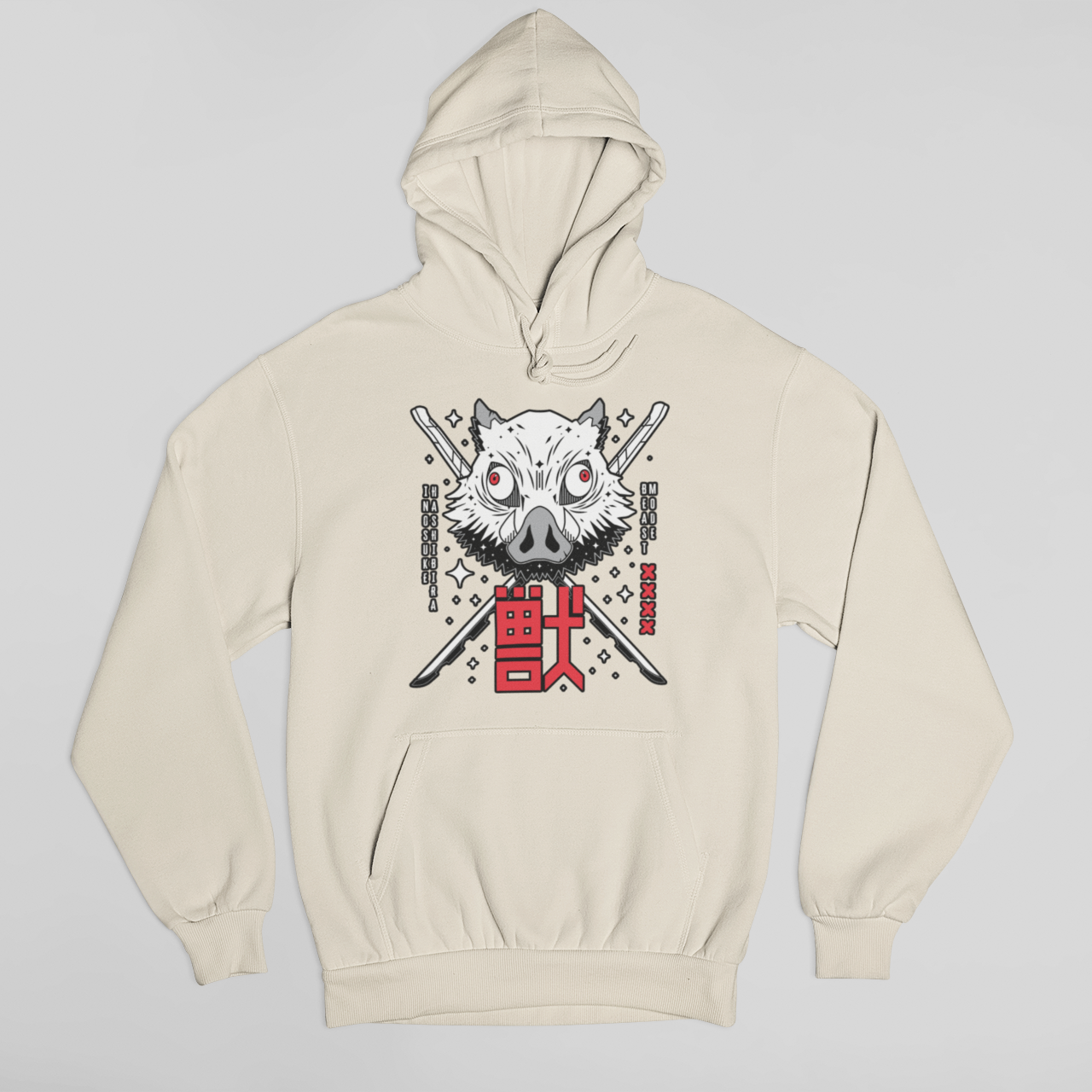 Moletom Canguru Demon Slayer Inosuke Mascara Kanji