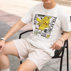 Camiseta Básica Unissex Pokemon Electric Type