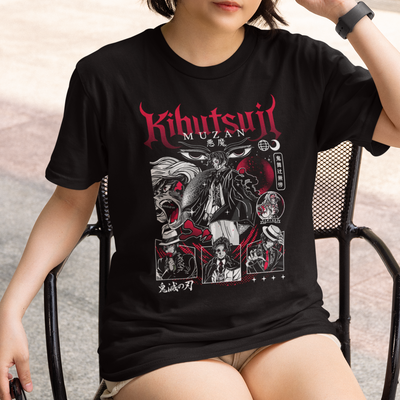 Camiseta Básica Unissex Demon Slayer Muzan Kibutsuji