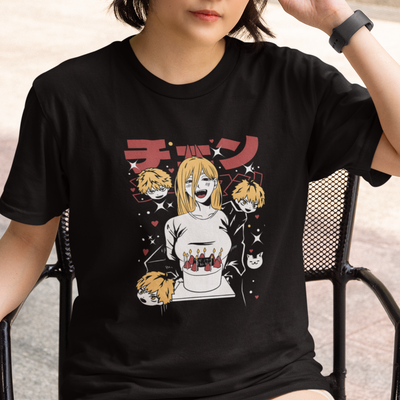 Camiseta Básica Unissex Chainsaw Man Denji's Birthday