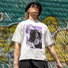 Camiseta Básica Unissex Crazy Gojo Satoru Jujutsu Kaisen