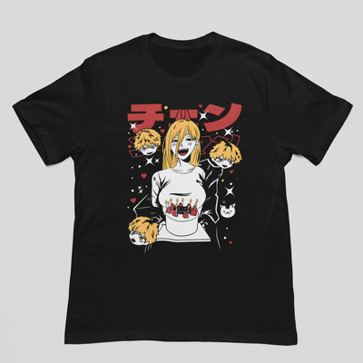 Camiseta Básica Unissex Chainsaw Man Denji's Birthday