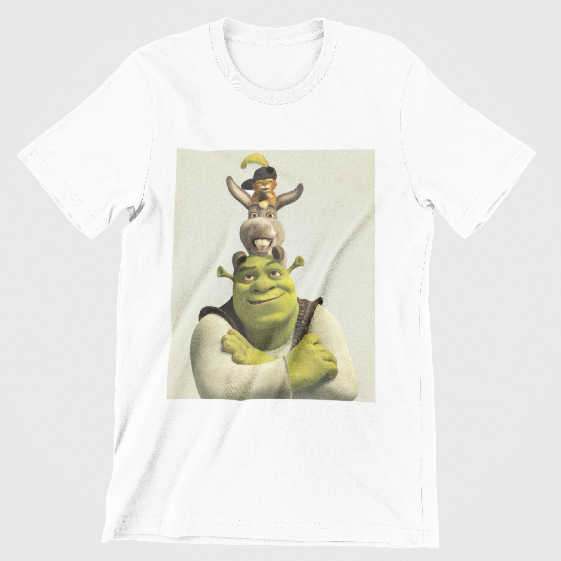 Camiseta Básica Shrek Friends Branco