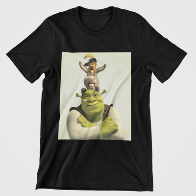 Camiseta Básica Shrek Friends Preto