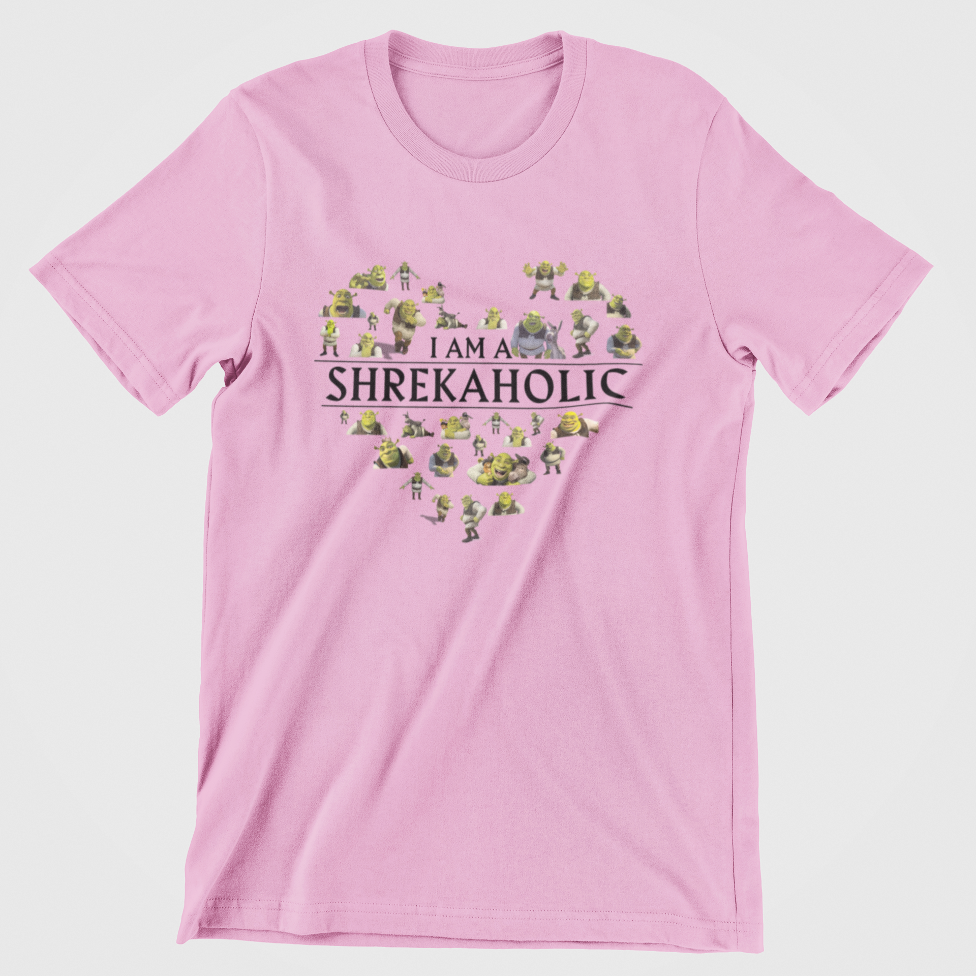 Camiseta Básica Shrekaholic Rosa Bebê 