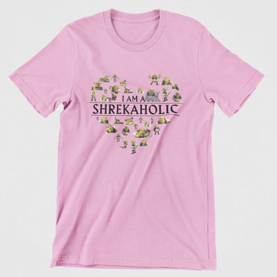 Camiseta Básica Shrekaholic Rosa Bebê 