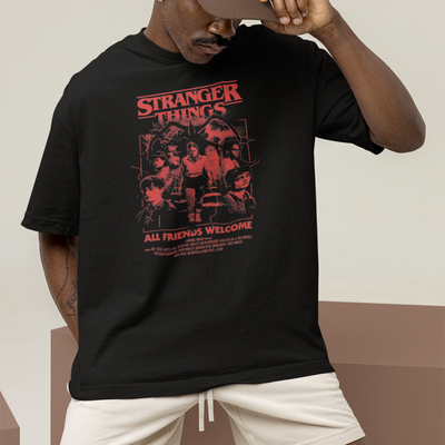 Camiseta Básica Unissex Stranger Things Red Poster