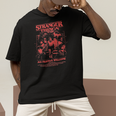 Camiseta Básica Unissex Stranger Things Red Poster