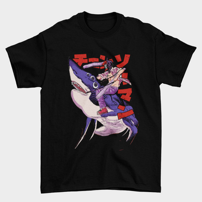 Camiseta Básica Unissex Chainsaw Man Shark