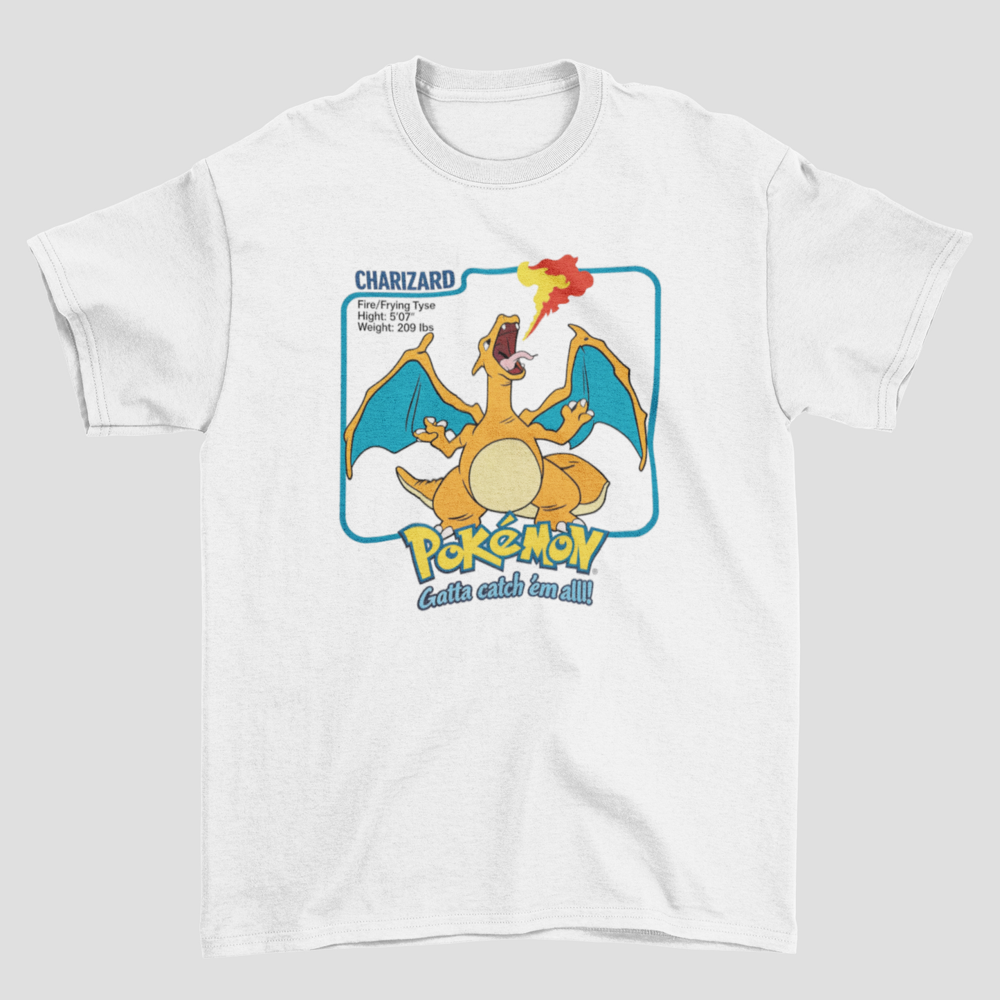 Camiseta Básica Unissex Pokemon Charizard Fire