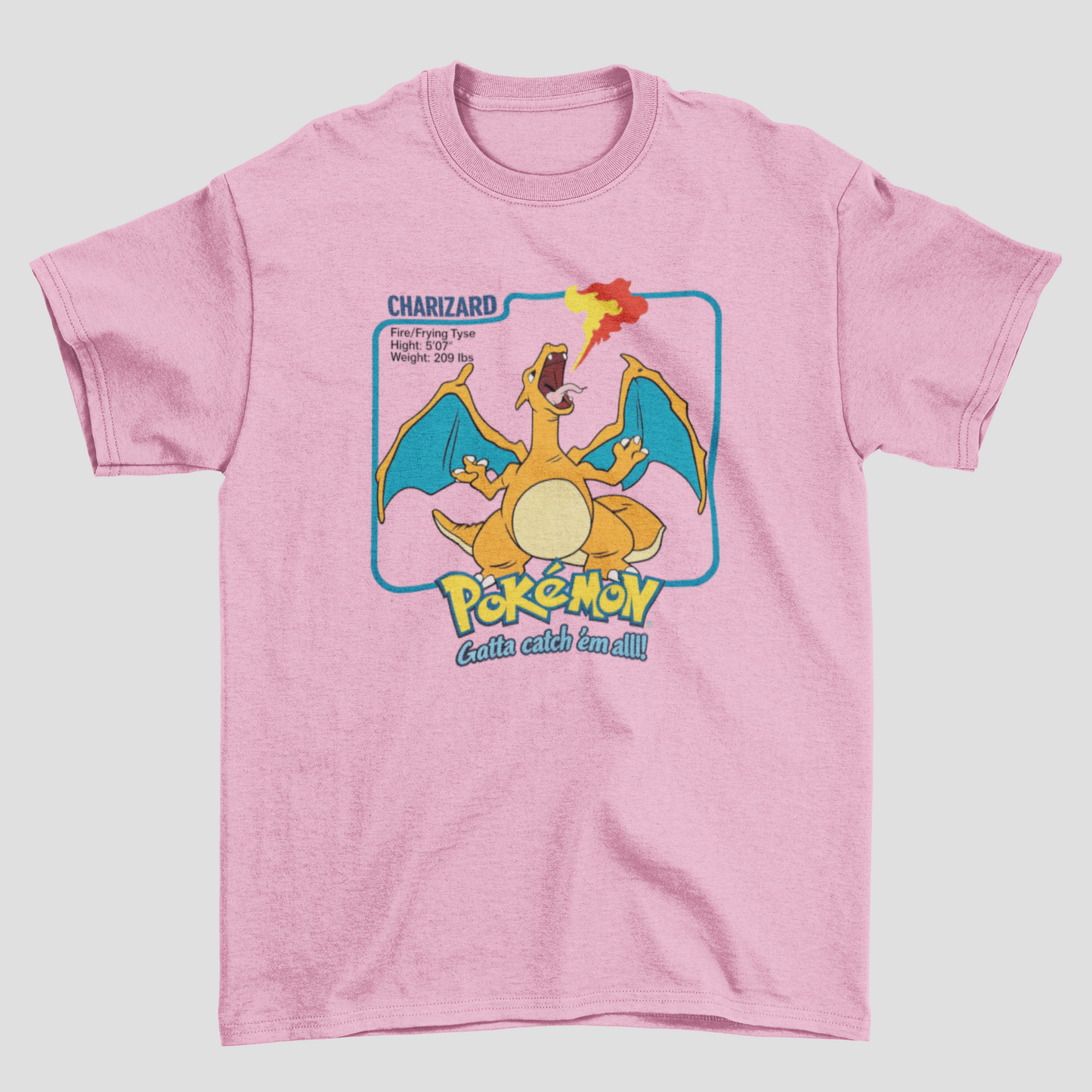 Camiseta Básica Unissex Pokemon Charizard Fire