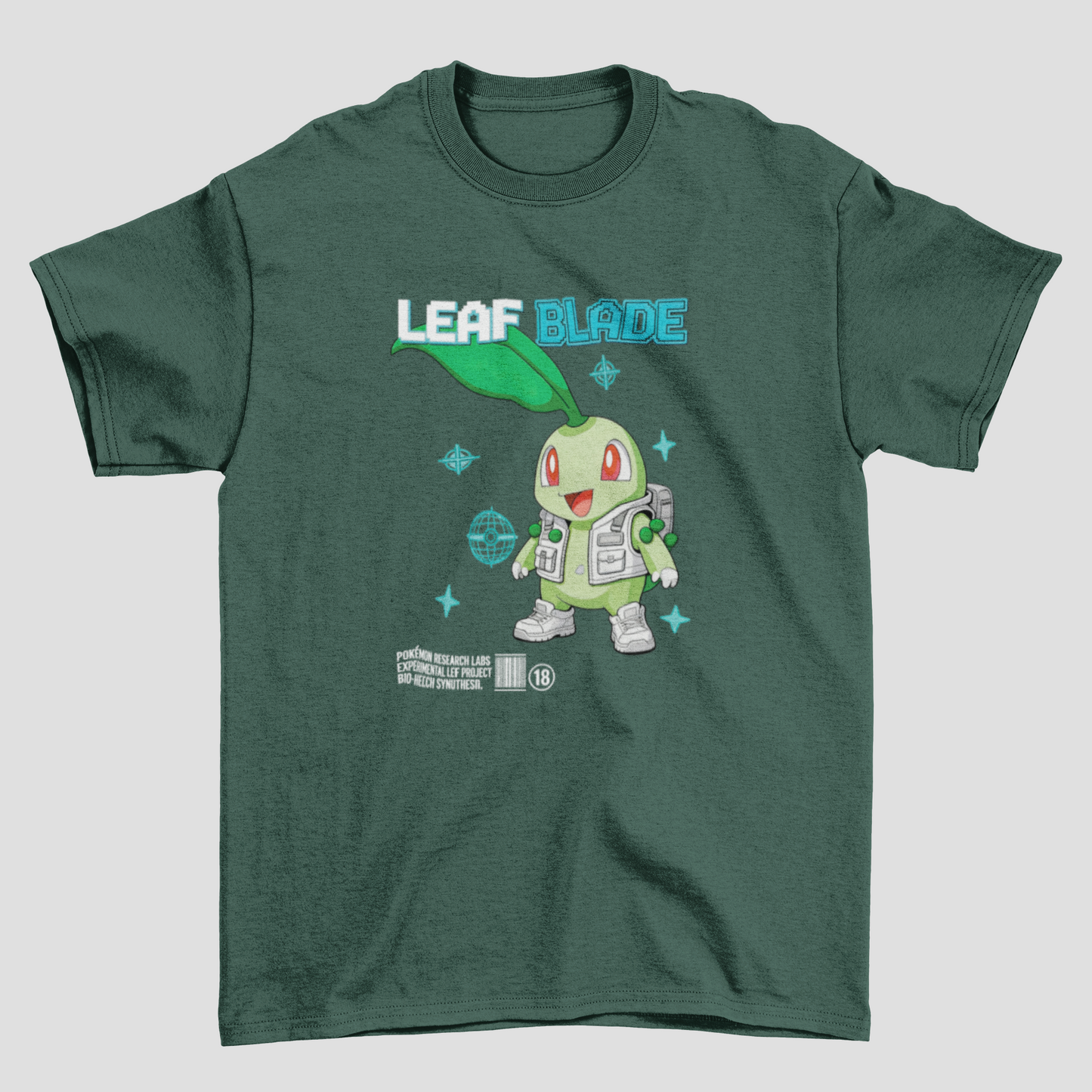 Camiseta Básica Unissex Pokemon Chicorito Tecnologico