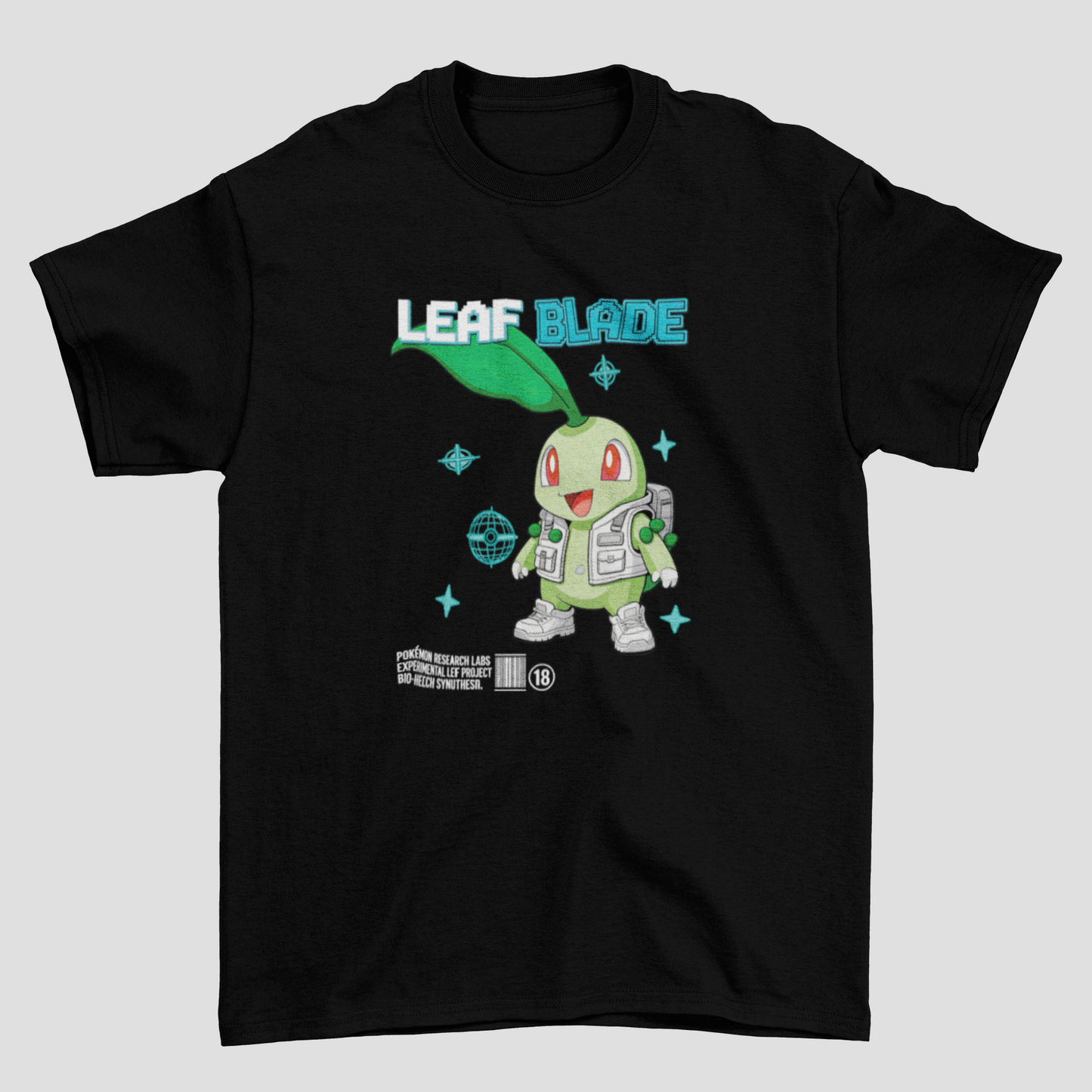 Camiseta Básica Unissex Pokemon Chicorito Tecnologico