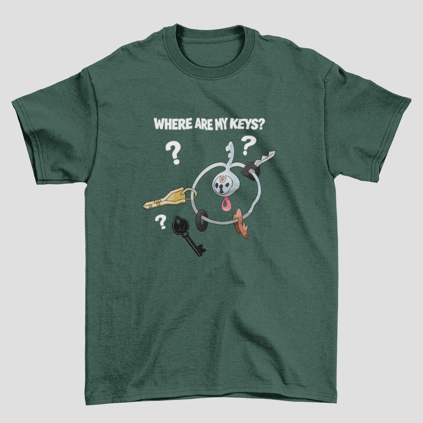 Camiseta Básica Unissex Pokemon Klefki Where Are My Keys