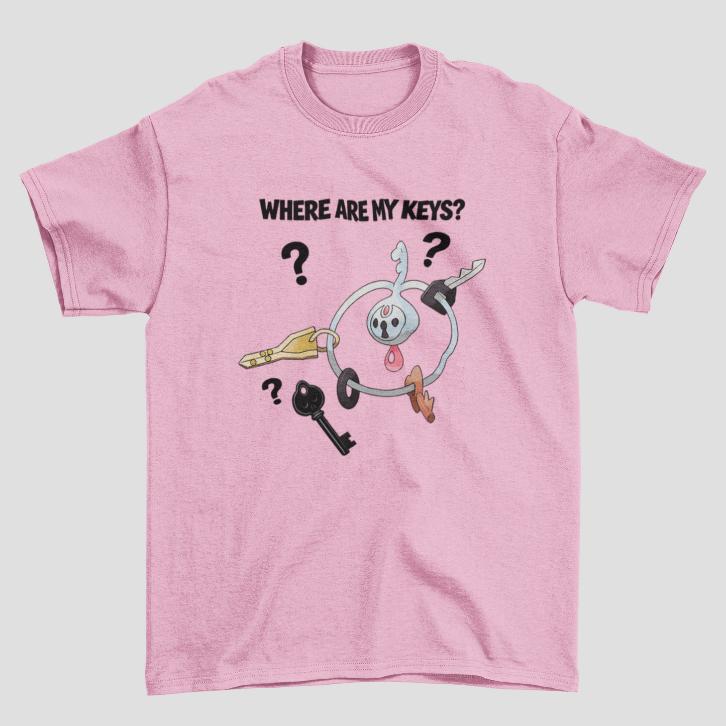Camiseta Básica Unissex Pokemon Klefki Where Are My Keys