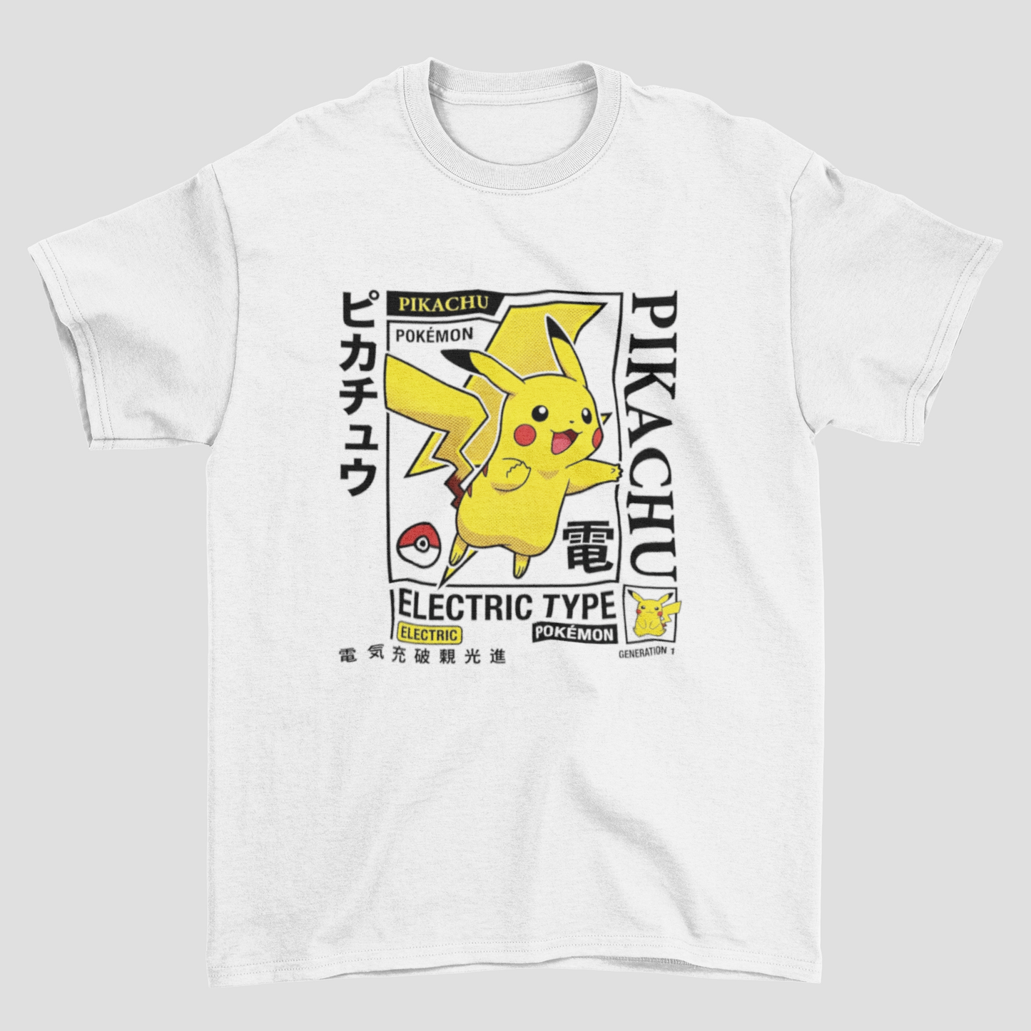 Camiseta Básica Unissex Pokemon Electric Type
