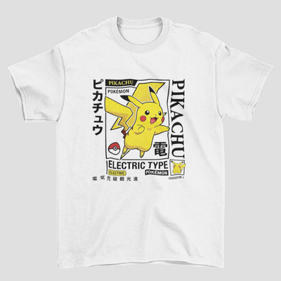 Camiseta Básica Unissex Pokemon Electric Type