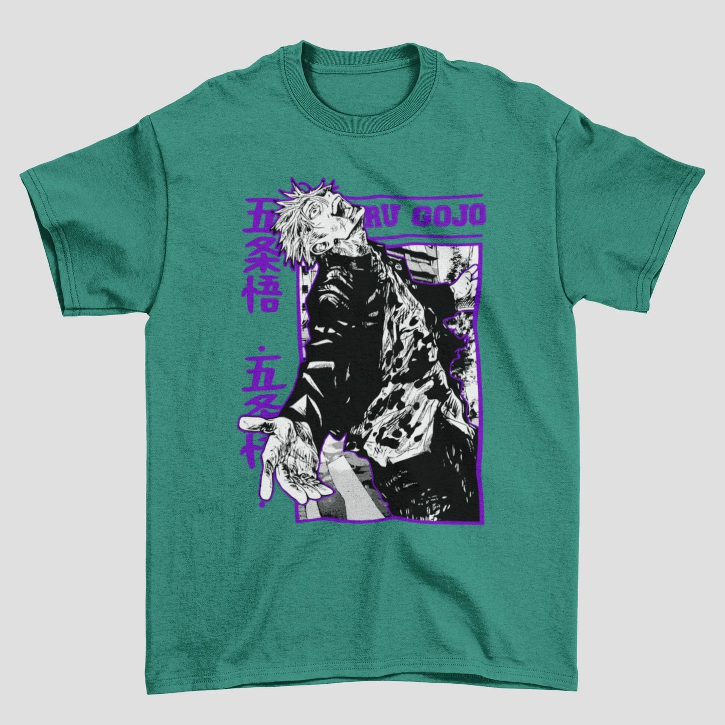 Camiseta Básica Unissex Crazy Gojo Satoru Jujutsu Kaisen