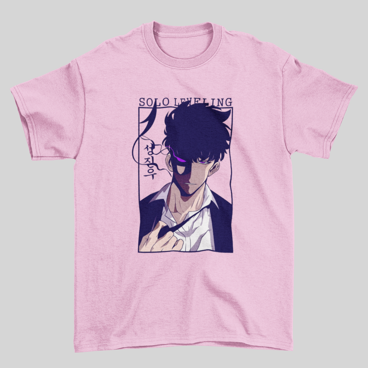 Camiseta Básica Unissex Solo Leveling Anime Sung Jin-woo