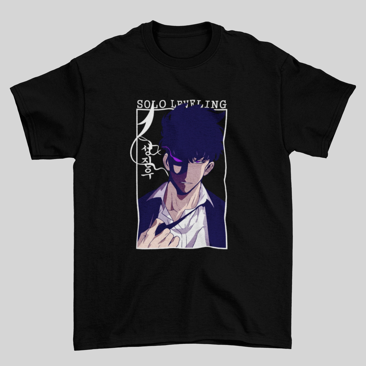 Camiseta Básica Unissex Solo Leveling Anime Sung Jin-woo