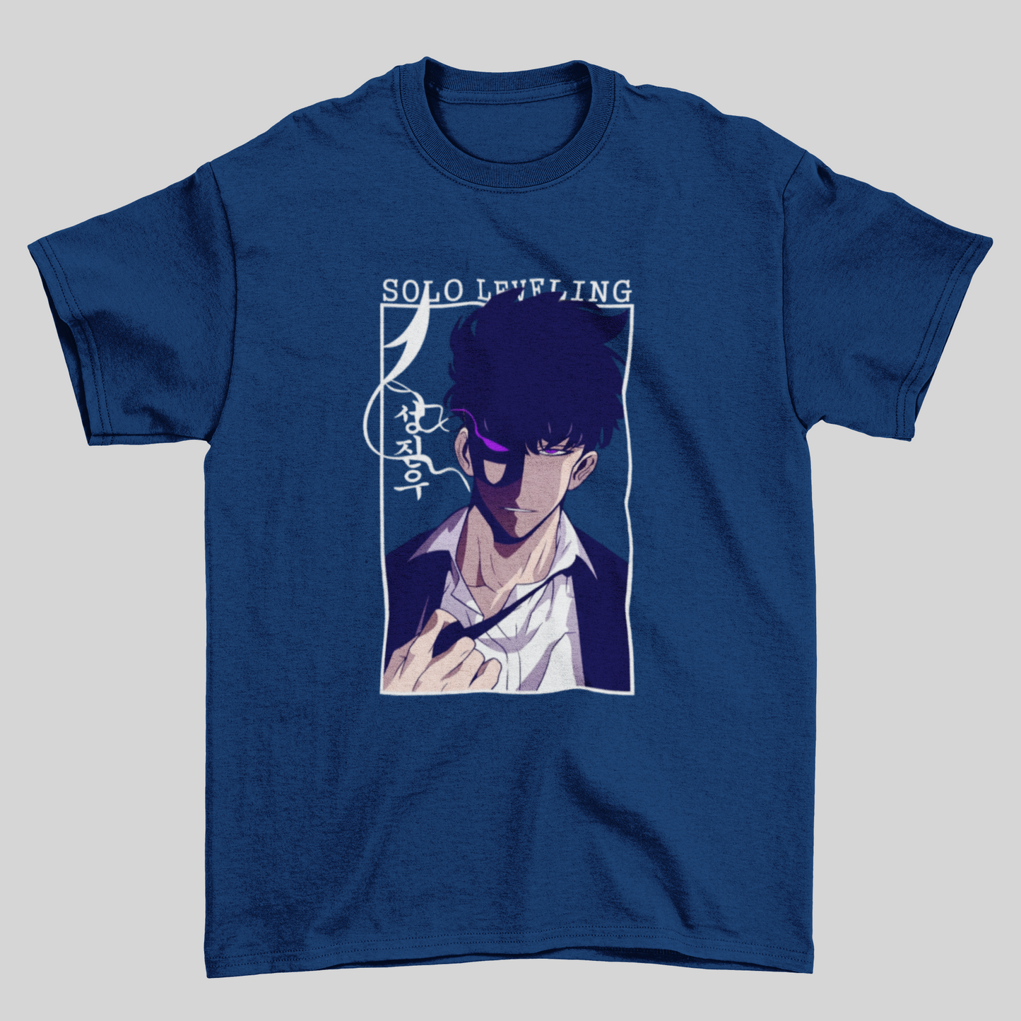 Camiseta Básica Unissex Solo Leveling Anime Sung Jin-woo