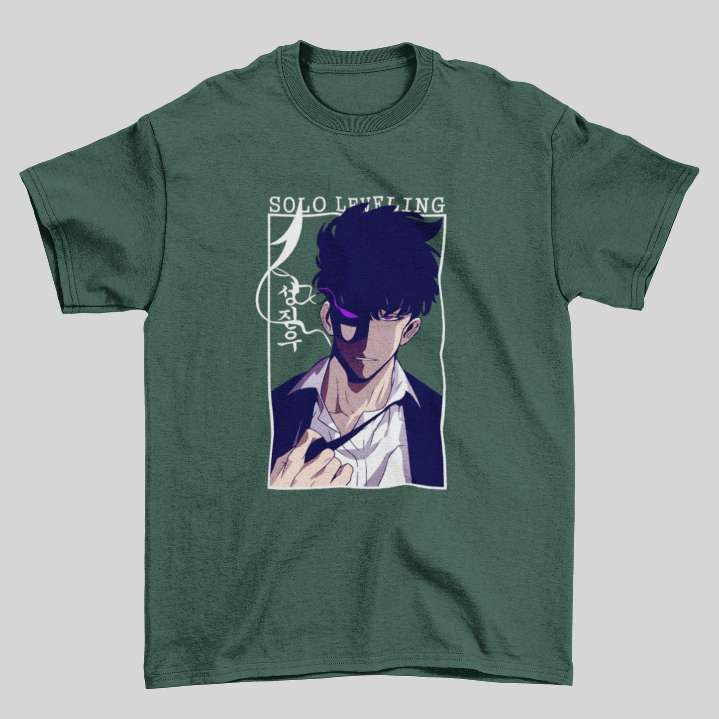 Camiseta Básica Unissex Solo Leveling Anime Sung Jin-woo