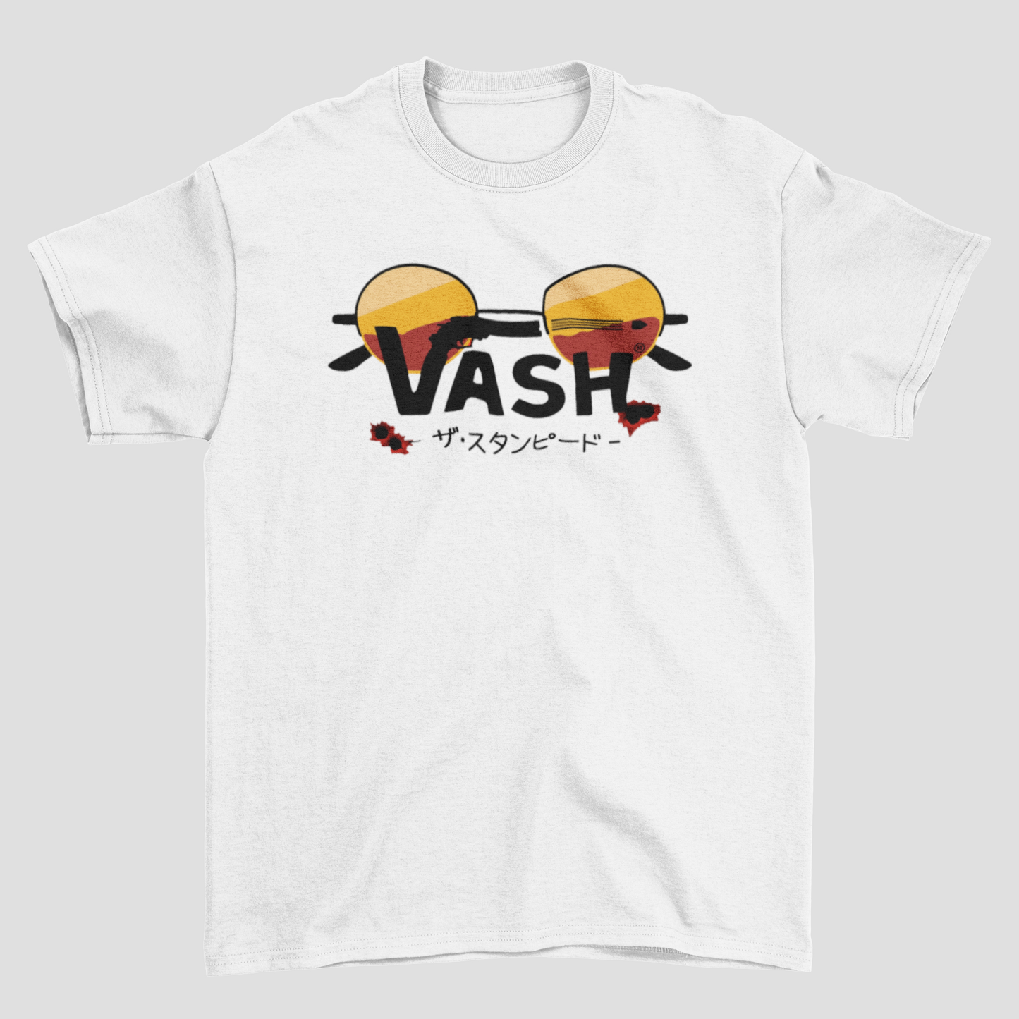 Camiseta Básica Unissex Trigun Logo Óculos
