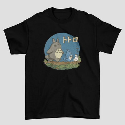 Camiseta Básica Unissex A Viagem de Chihiro Totoro Night