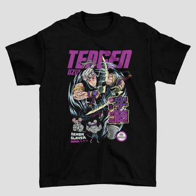 Camiseta Básica Unissex Demon Slayer Tengen Graphic