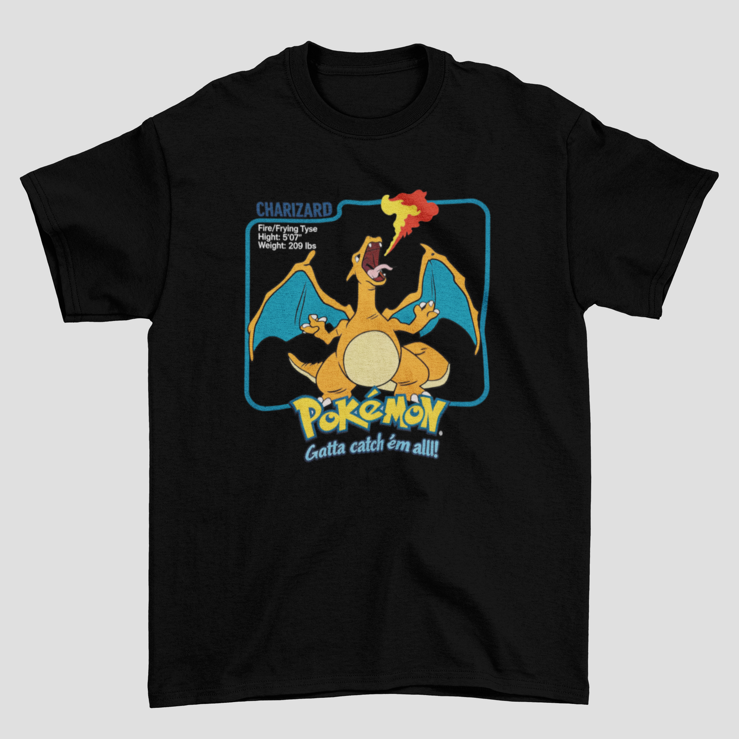 Camiseta Básica Unissex Pokemon Charizard Fire