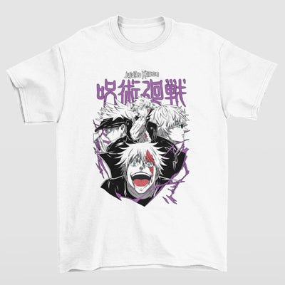 Camiseta Básica Unissex Jujutsu Kaisen Gojo Faces
