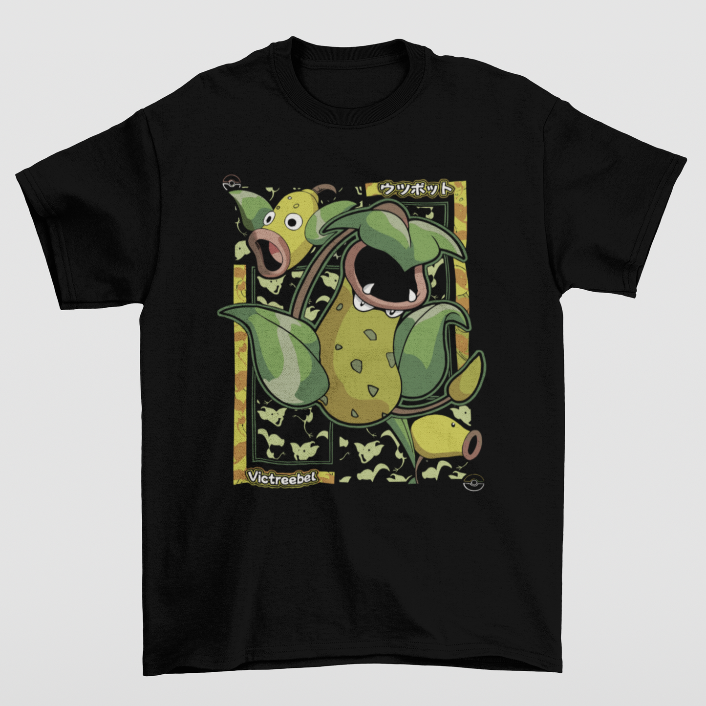 Camiseta Básica Unissex Pokemon Victreebel- preto